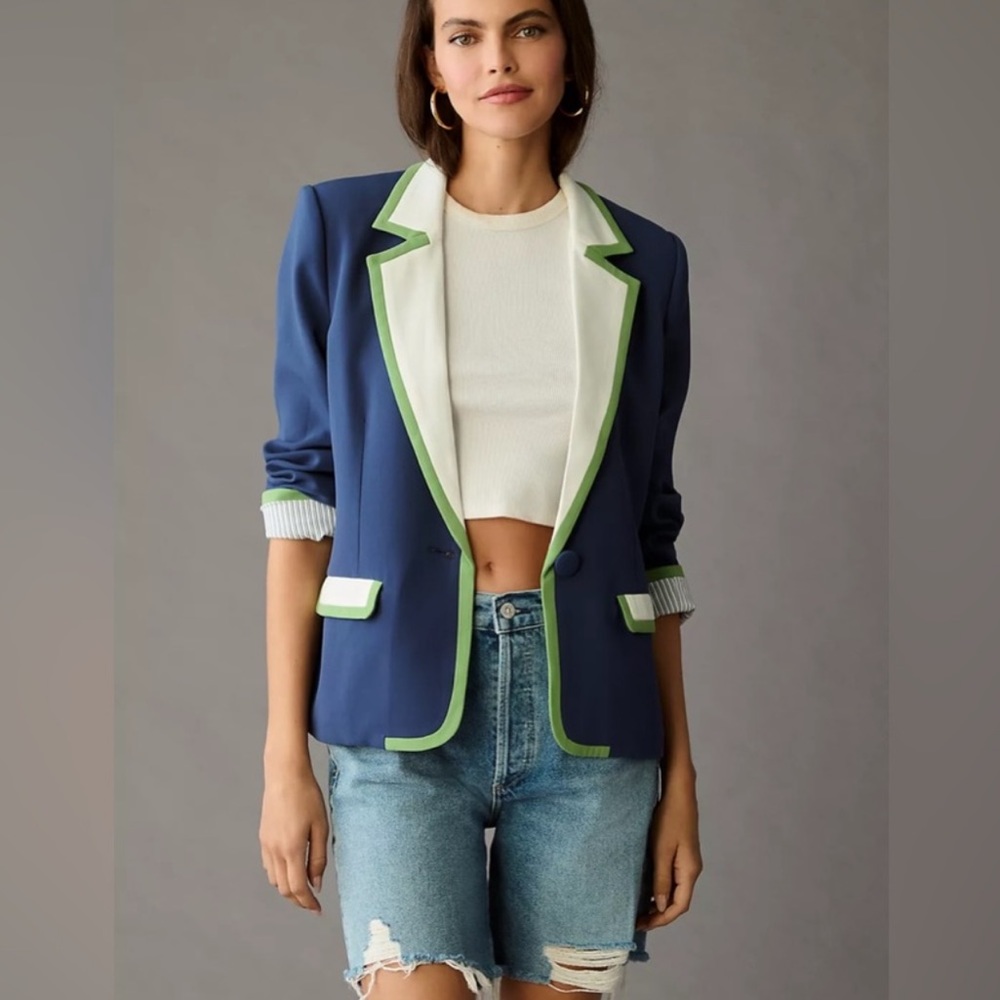 Anthropologie Maeve Colorblock Blazer